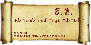 Böszörményi Máté névjegykártya