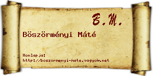 Böszörményi Máté névjegykártya