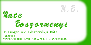 mate boszormenyi business card