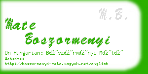 mate boszormenyi business card